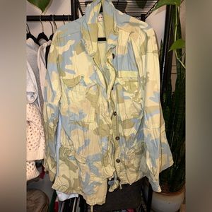 Free People “Lead the Way” Green Army Jacket